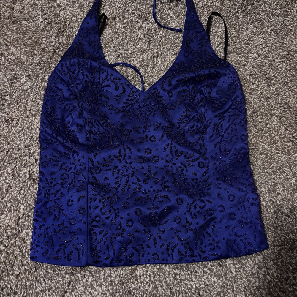 B. Smart beaded halter top